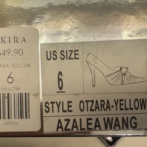 Azalea Wang Otzara Neon Yellow Stiletto Mule Heels Size 6 Statement Pointed Toe - Picture 6 of 6